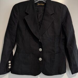 Giorgio Sant’Angelo Black Structured Blazer – Silver Buttons – Classic Fit (Wom